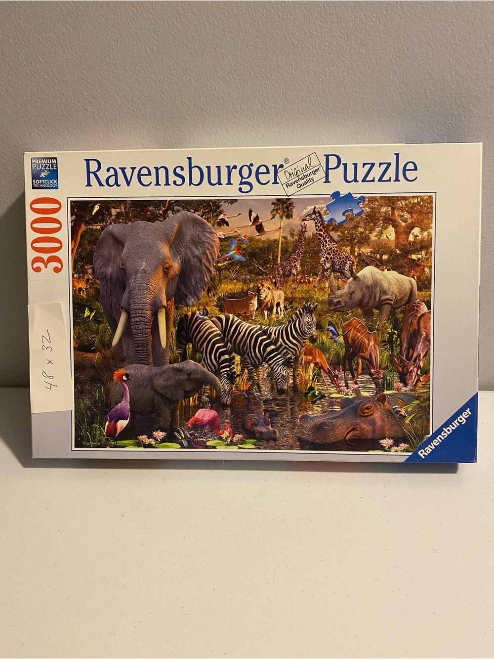 Ravensburger 3000 piece Animal / Jungle puzzle.  48 x 32.  It’s a Challenge!